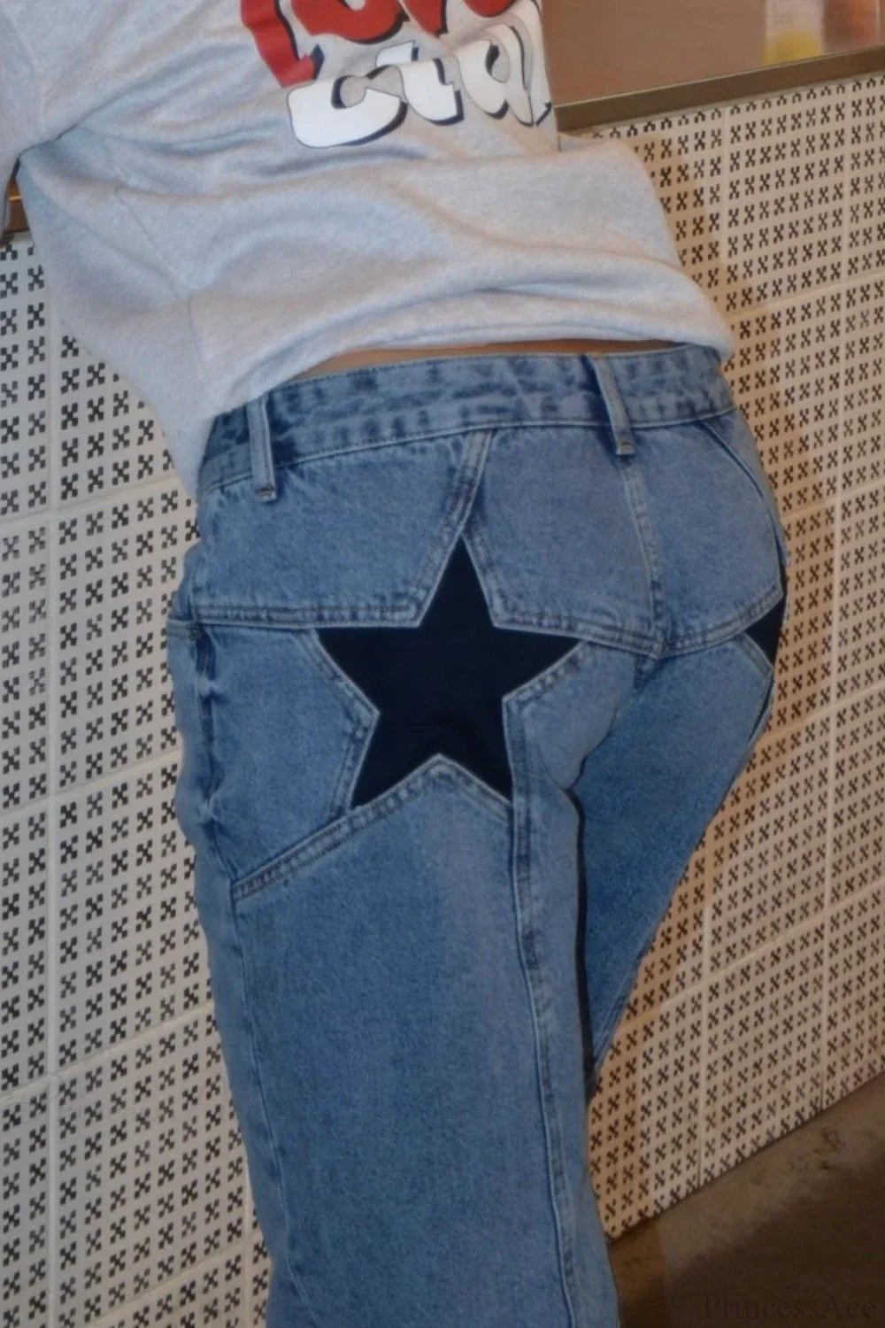 Charlize Star Patchwork Color-Block Jeans - Women's Everyday Pants - Image 10