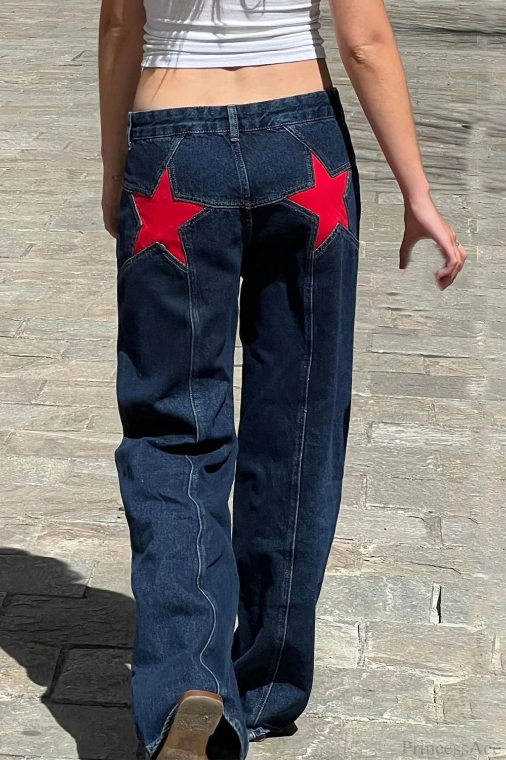 Charlize Star Patchwork Color-Block Jeans - Women's Everyday Pants - Image 6