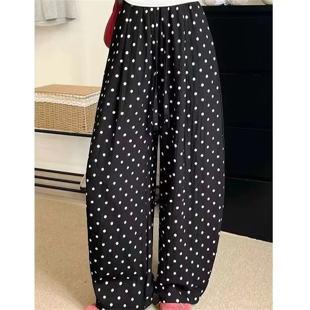 Elizabeth Polka Dot Wide Leg Linen Pants - Women's Everyday Pants - Image 2