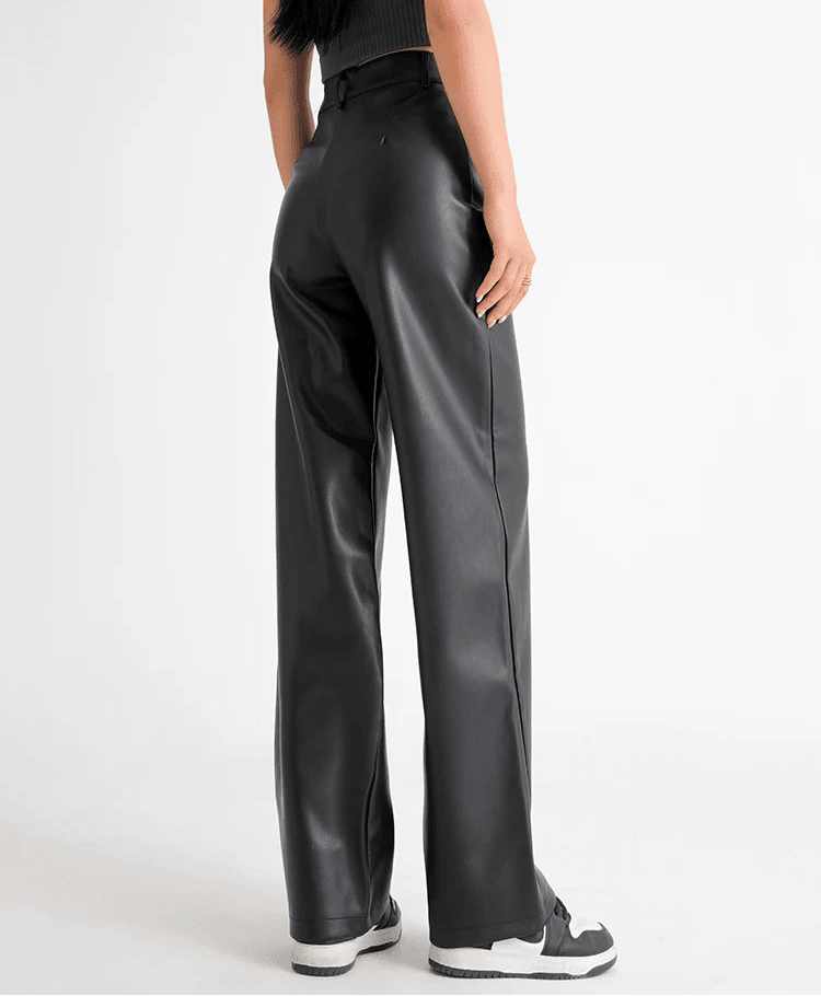Giselle High Waisted Leather Pants - Women's Everyday Pants - Image 6