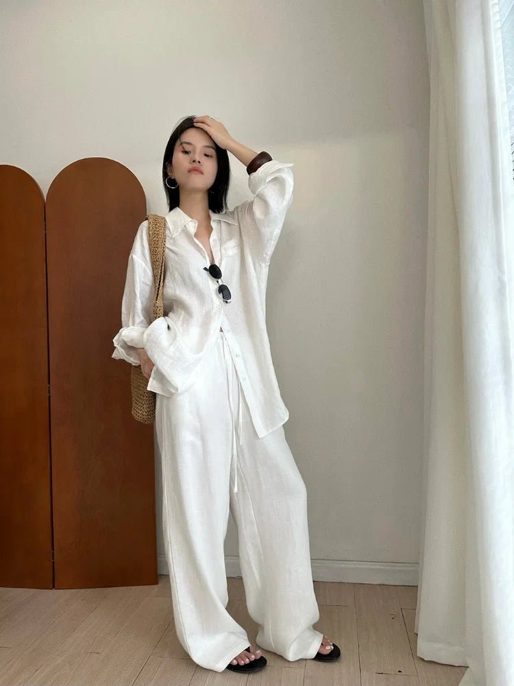 Kendall Wide Leg Linen Pants - Women's Everyday Pants - Image 6