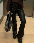 Michelle Faux Leather Flare Pants - Women's Everyday Pants