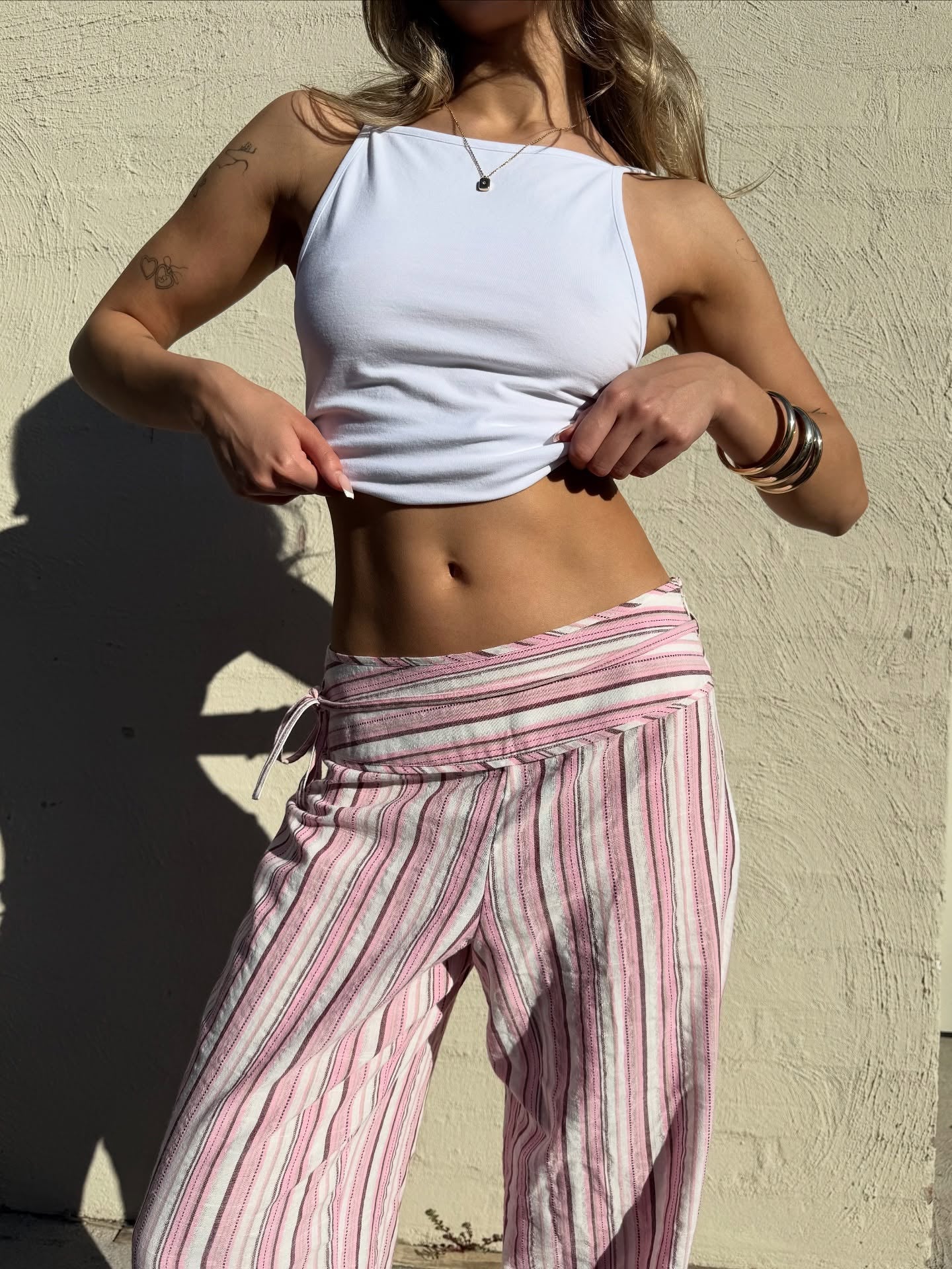 Sienna Striped Palazzo Pants for Women - Wide Leg Boho Summer Beach Pants - Image 12