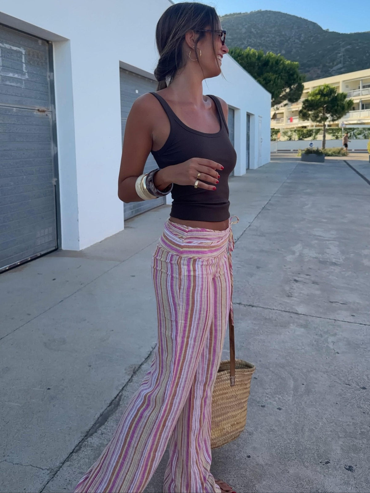 Sienna Striped Palazzo Pants for Women - Wide Leg Boho Summer Beach Pants - Image 8
