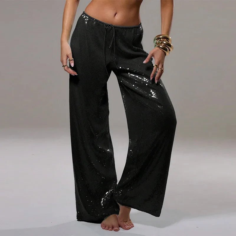 Sophia Sequin Wide-Leg Trousers - Women's Everyday Pants - Image 8