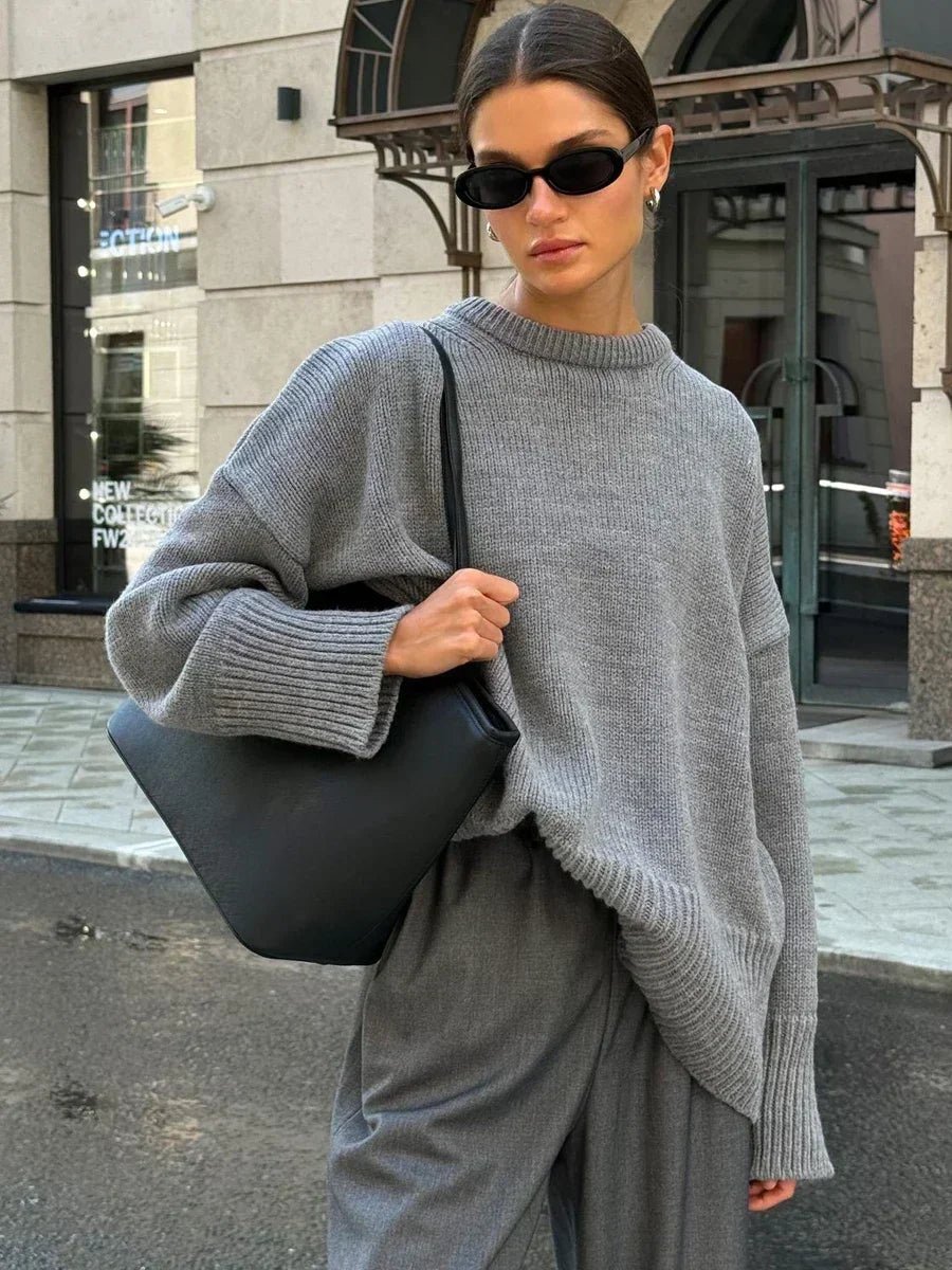 Georgette Ribbed Knit Sweater - Women's Cozy Knitwear