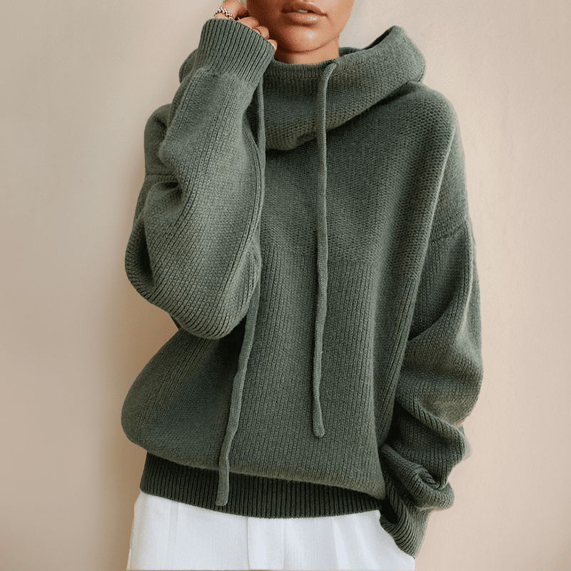 Nicole Sweater with Hood - Women's Cozy Knitwear - Image 2