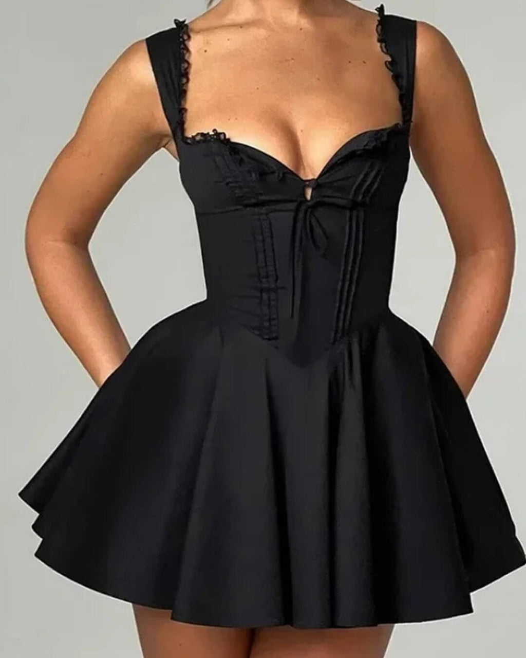 Rosa Lace-Up Back Mini Dress - Elegant Occasion Dress for Women - Image 2