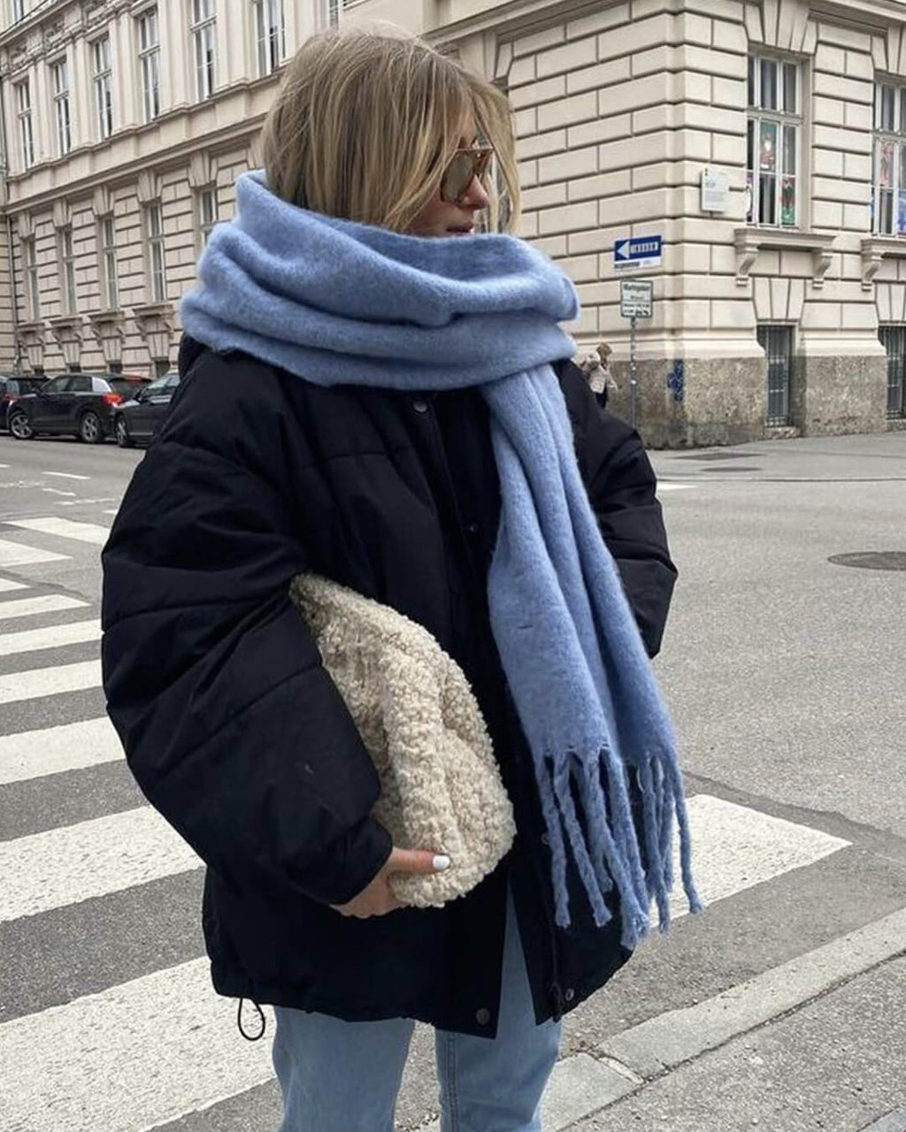 Tanya Tasseled Winter Scarf - Women's Oversized Cashmere Blend Shawl Wrap - Image 3