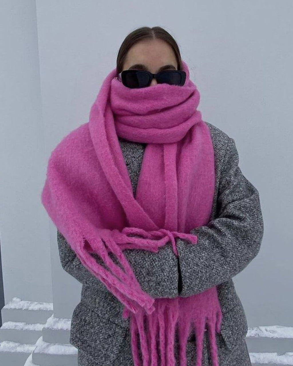 Tanya Tasseled Winter Scarf - Women's Oversized Cashmere Blend Shawl Wrap - Image 7