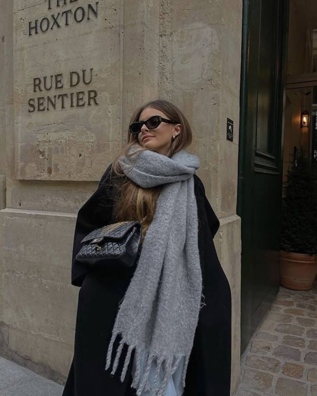 Tanya Tasseled Winter Scarf - Women's Oversized Cashmere Blend Shawl Wrap - Image 2