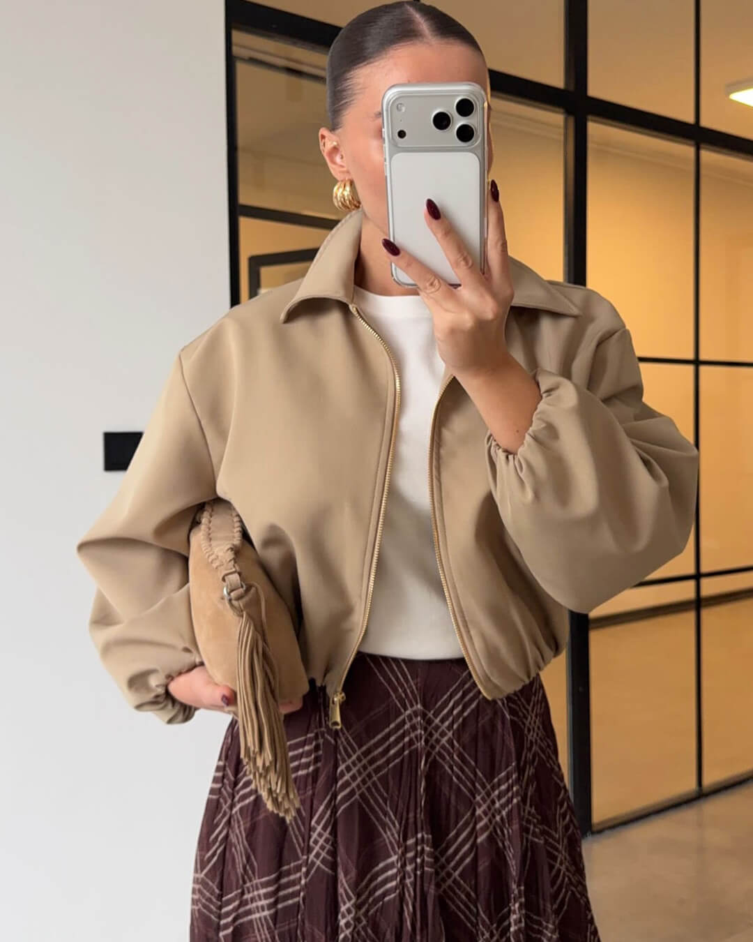 Seraphina Puffed Bomber Jacket - Women's Fall and Winter Outerwear - Image 3