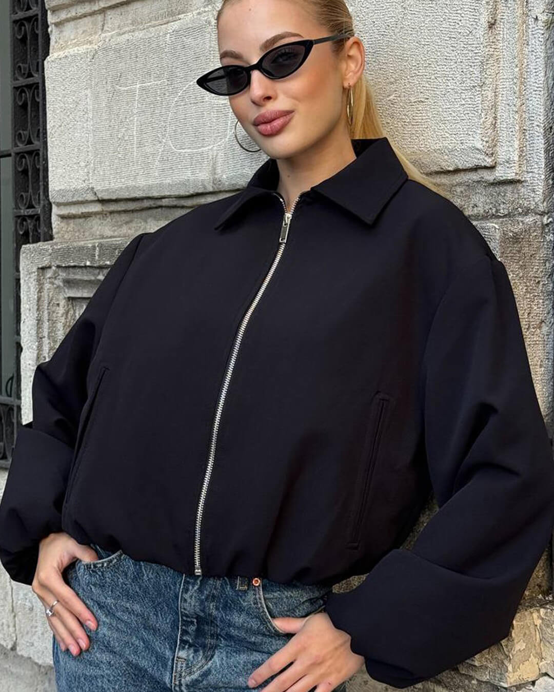 Seraphina Puffed Bomber Jacket - Women's Fall and Winter Outerwear - Image 4