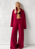 Adero Relaxed Cotton Shirt & Wide-Leg Pants Set - Women's Coordinated Outfit