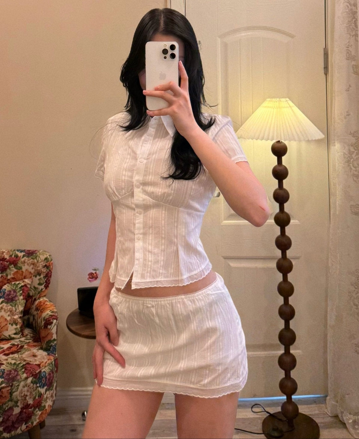 Brianna Cropped Slim-Fitting Skort Set - Women's Coordinated Two-Piece Outfit - Image 9