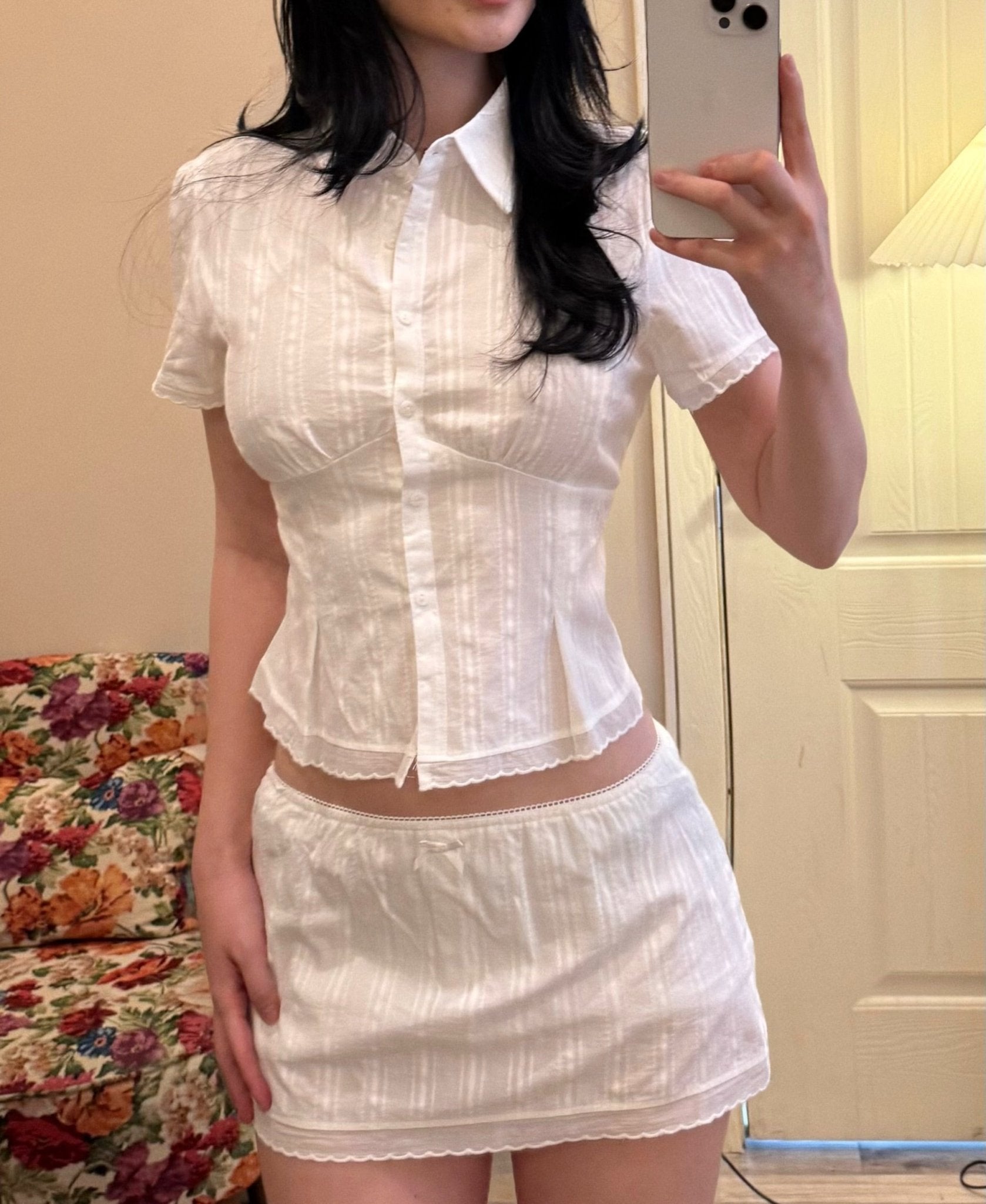 Brianna Cropped Slim-Fitting Skort Set - Women's Coordinated Two-Piece Outfit - Image 10