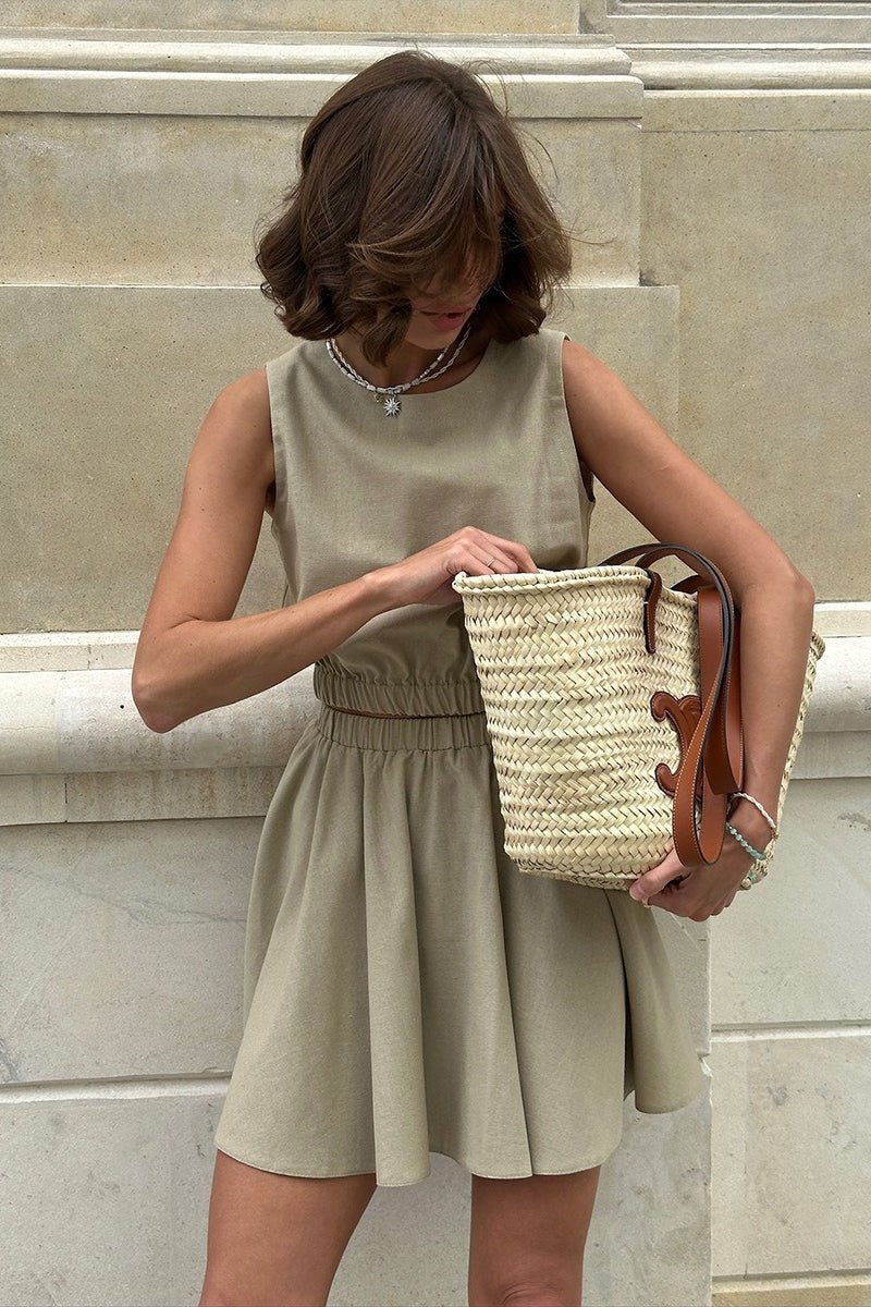 Faye Cotton Linen Top & Skirt Set - Women's Coordinated Two-Piece Outfit - Image 3