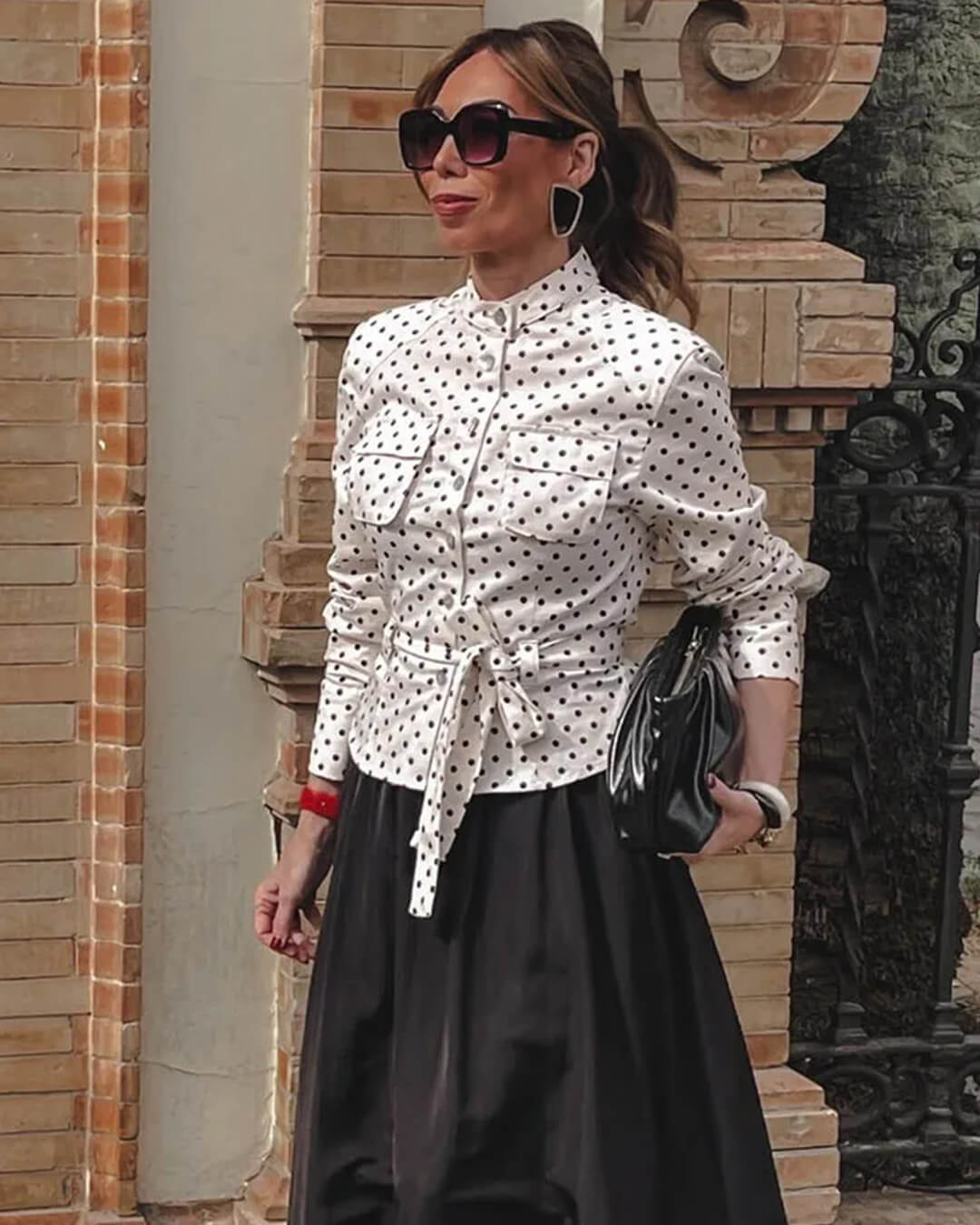 Jia Polka Dot High-Waist Trouser Set - Women's Coordinated Two-Piece Outfit - Image 4
