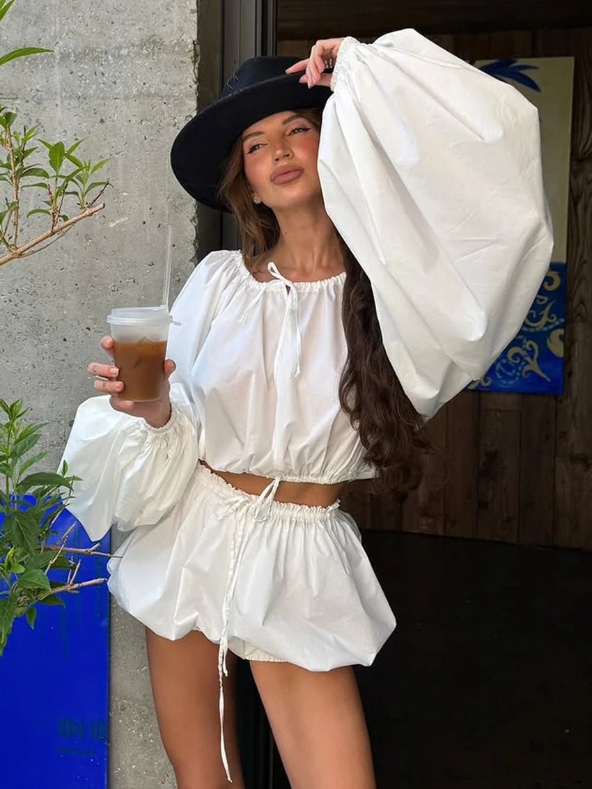 Zoe Off-the-shoulder & Shorts Set - Women's Coordinated Two-Piece Outfit