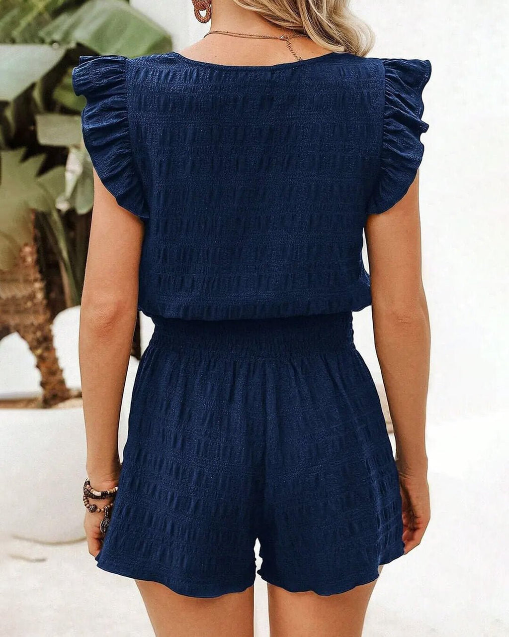 Emily Textured Blouse & Shorts Set - Women's Coordinated Two-Piece Outfit - Image 3