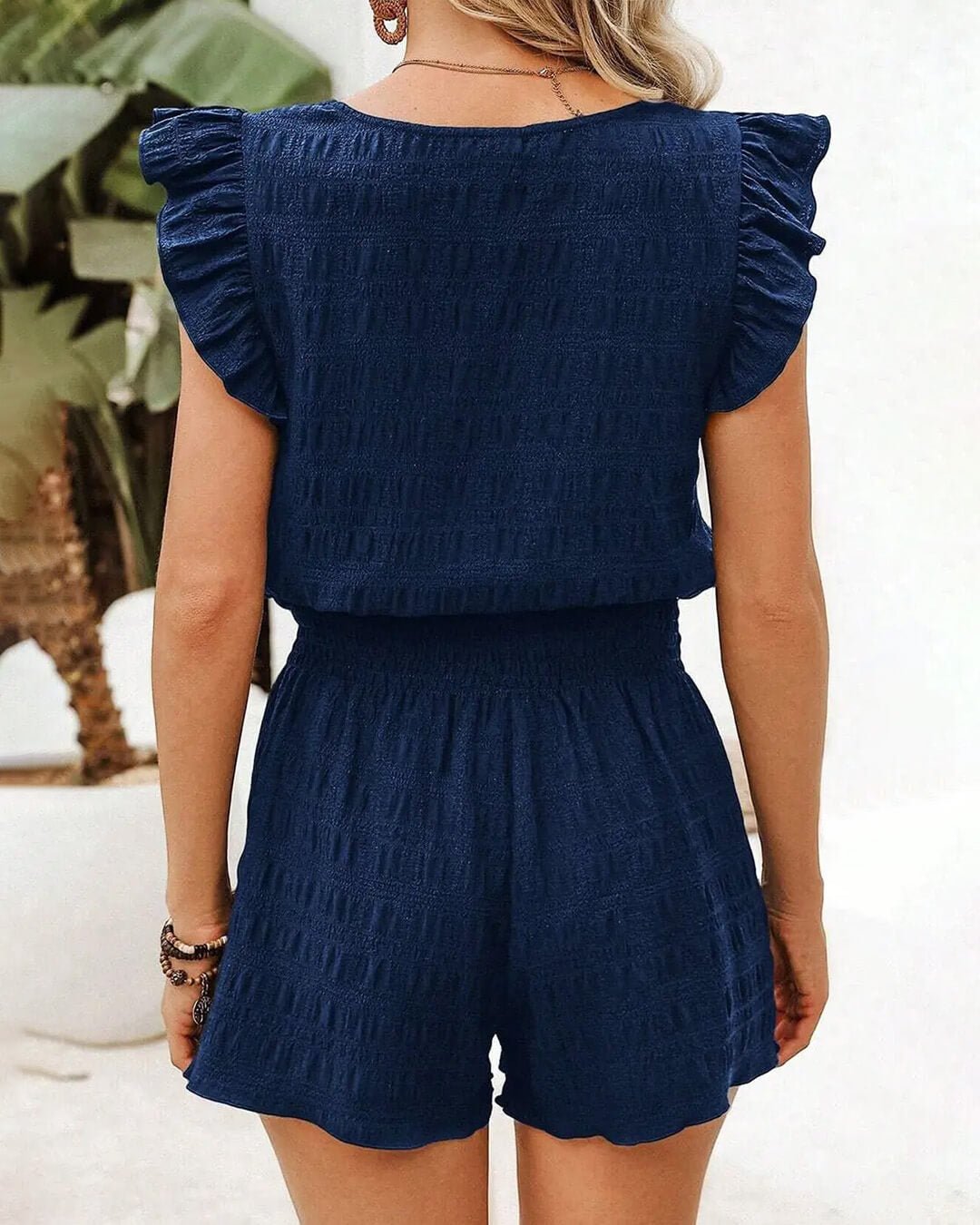 Emily Textured Blouse & Shorts Set - Women's Coordinated Two-Piece Outfit - Image 3