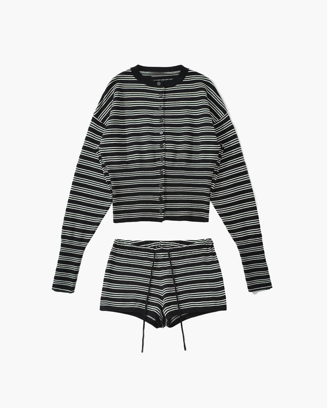Nicole Striped Cardigan Shorts Set - Women's Coordinated Two-Piece Outfit - Image 3