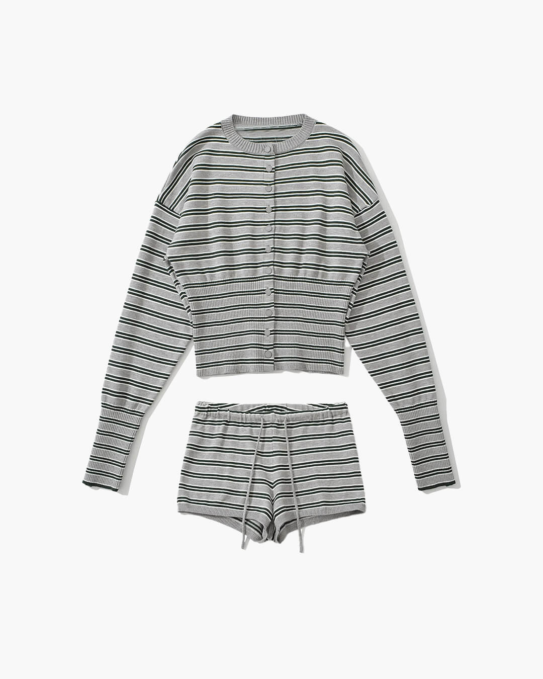 Nicole Striped Cardigan Shorts Set - Women's Coordinated Two-Piece Outfit - Image 2