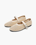 Beatrice Hollow Weave Mary Jane Flats - Women's Fashion Footwear