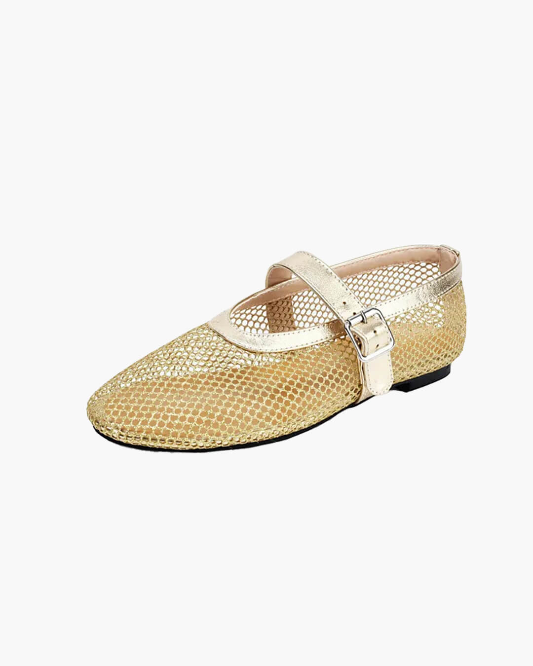 Bianca Breathable Mesh Ballet Flats with Buckled Ankle Strap - Image 13