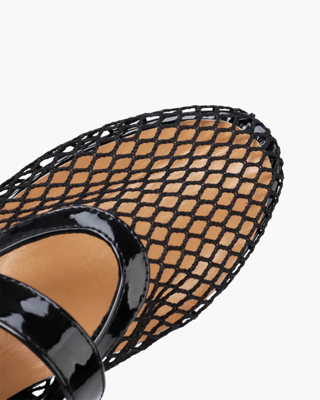 Bianca Breathable Mesh Ballet Flats with Buckled Ankle Strap - Image 4