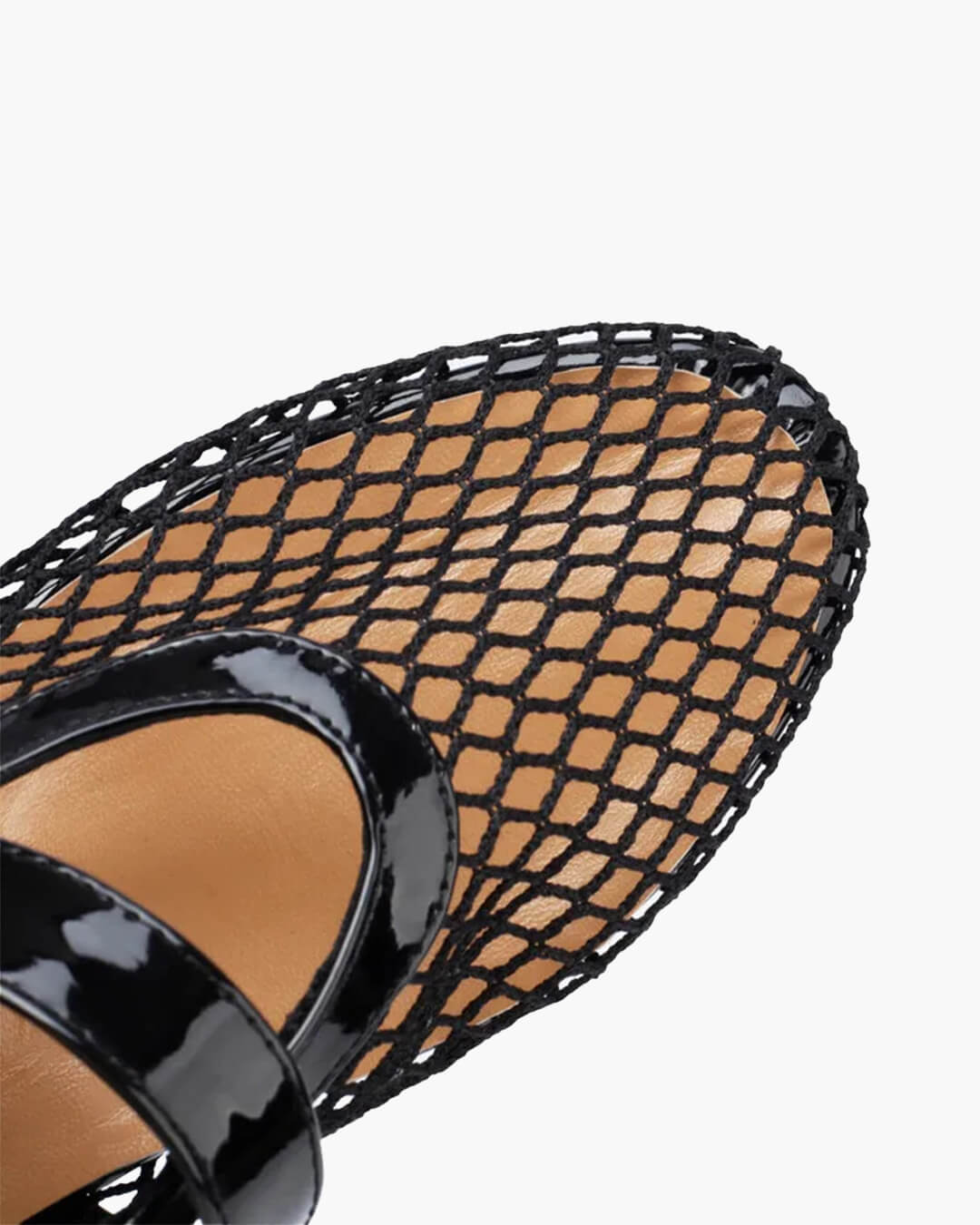 Bianca Breathable Mesh Ballet Flats with Buckled Ankle Strap - Image 4