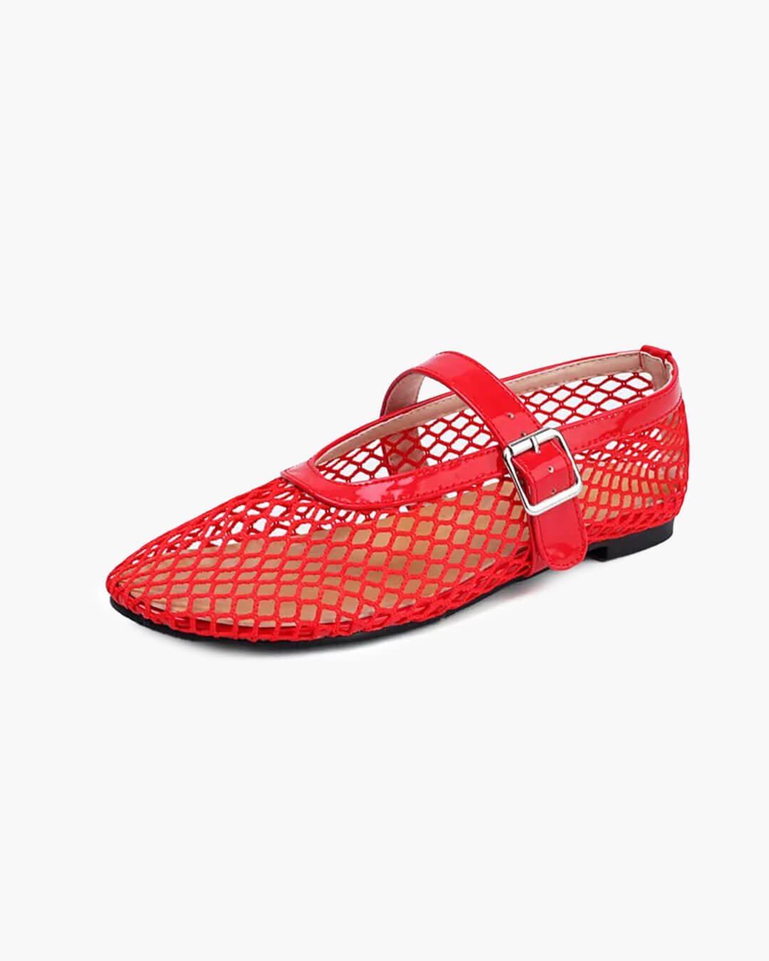 Bianca Breathable Mesh Ballet Flats with Buckled Ankle Strap - Image 19