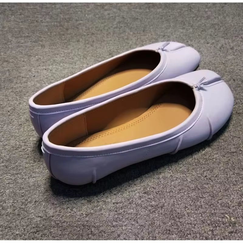 Bianca Vegan Leather Tabi Mules - Slip-On Split-Toe Flat Mules - Image 8