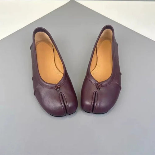 Bianca Vegan Leather Tabi Mules - Slip-On Split-Toe Flat Mules - Image 2