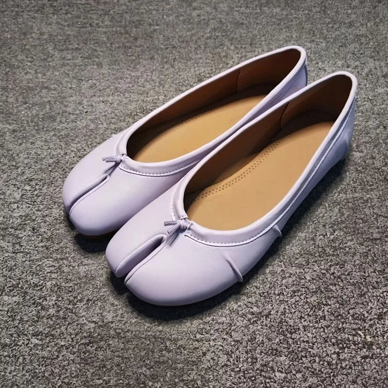 Bianca Vegan Leather Tabi Mules - Slip-On Split-Toe Flat Mules - Image 6