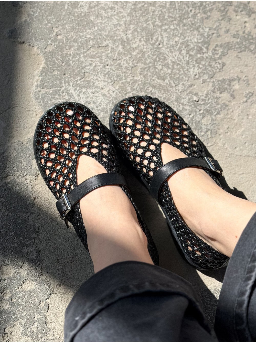 Bianca Comfortable Closed Toe Summer Sandals - Woven Hollow Out Flats - Image 3