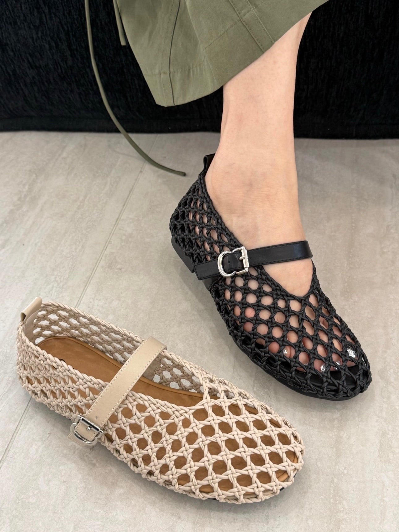 Bianca Comfortable Closed Toe Summer Sandals - Woven Hollow Out Flats - Image 6