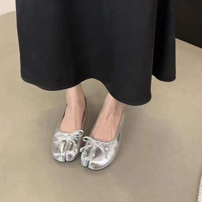 Cecilia Women's Slip-On Ballet Flats - Bow Summer Flats - Image 3