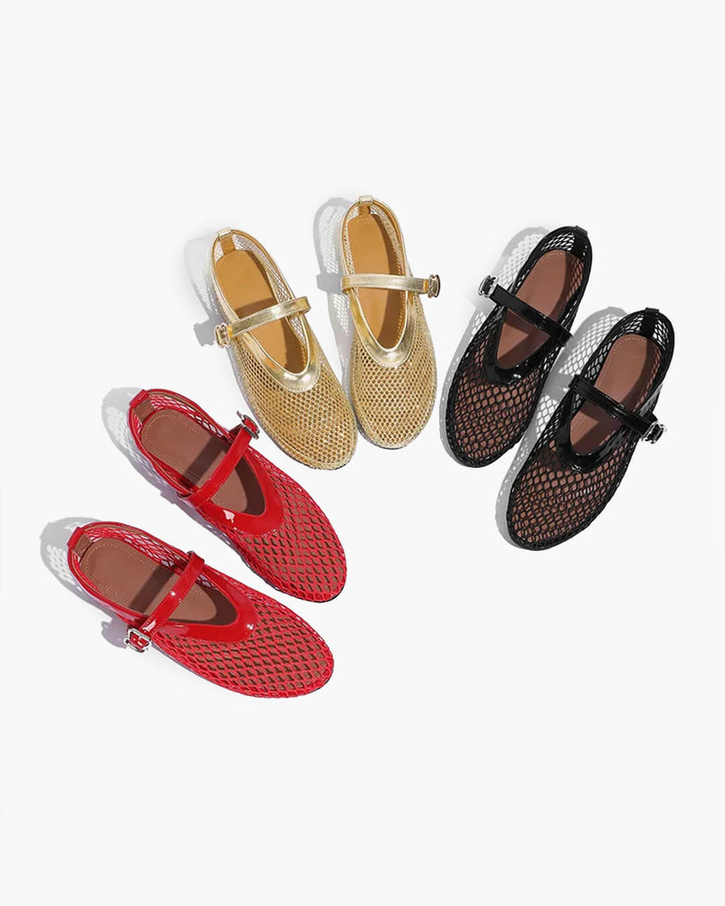 Hadley Breathable Sheer Mesh Ballet Flats - Comfortable Round Toe Shoes - Image 9