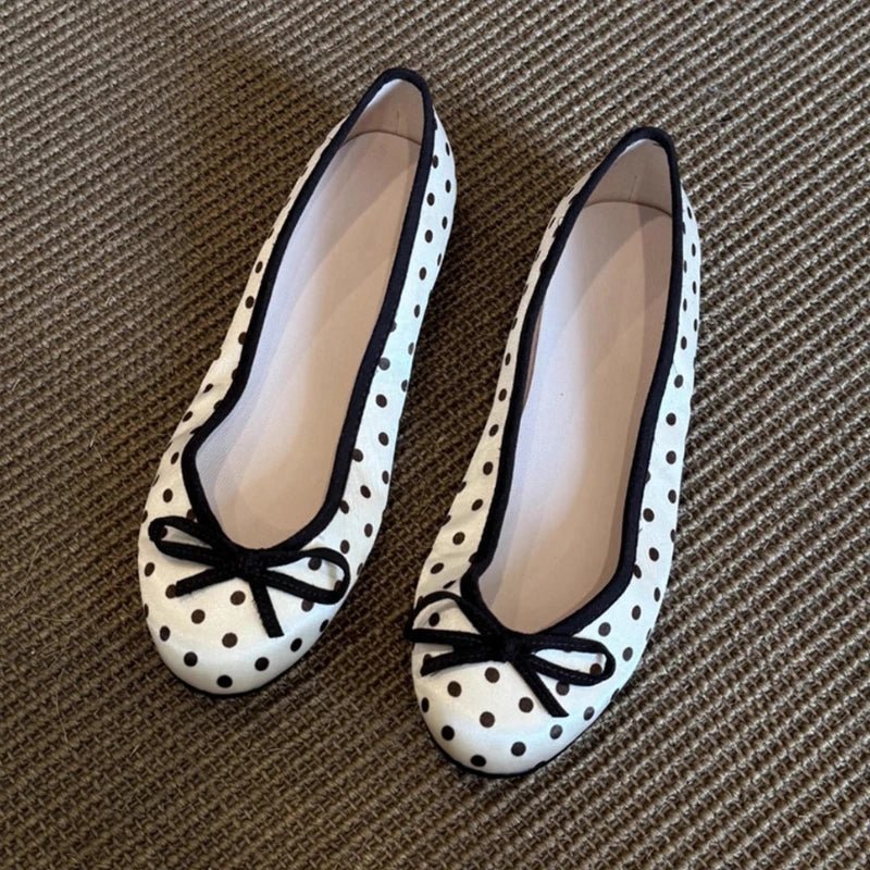 Georgette Polka Dot Ballet Flats - Women's Fashion Footwear - Image 3