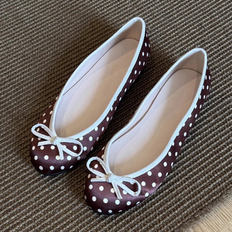 Georgette Polka Dot Ballet Flats - Women's Fashion Footwear