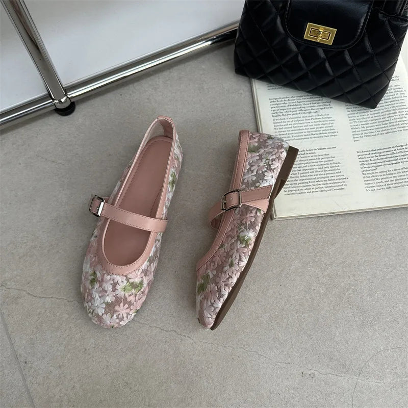 Helen Mesh Mary Jane Ballet Flats - Women's Fashion Footwear - Image 20
