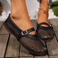 Hermione Mesh Mary Jane Ballet Flats - Women's Fashion Footwear