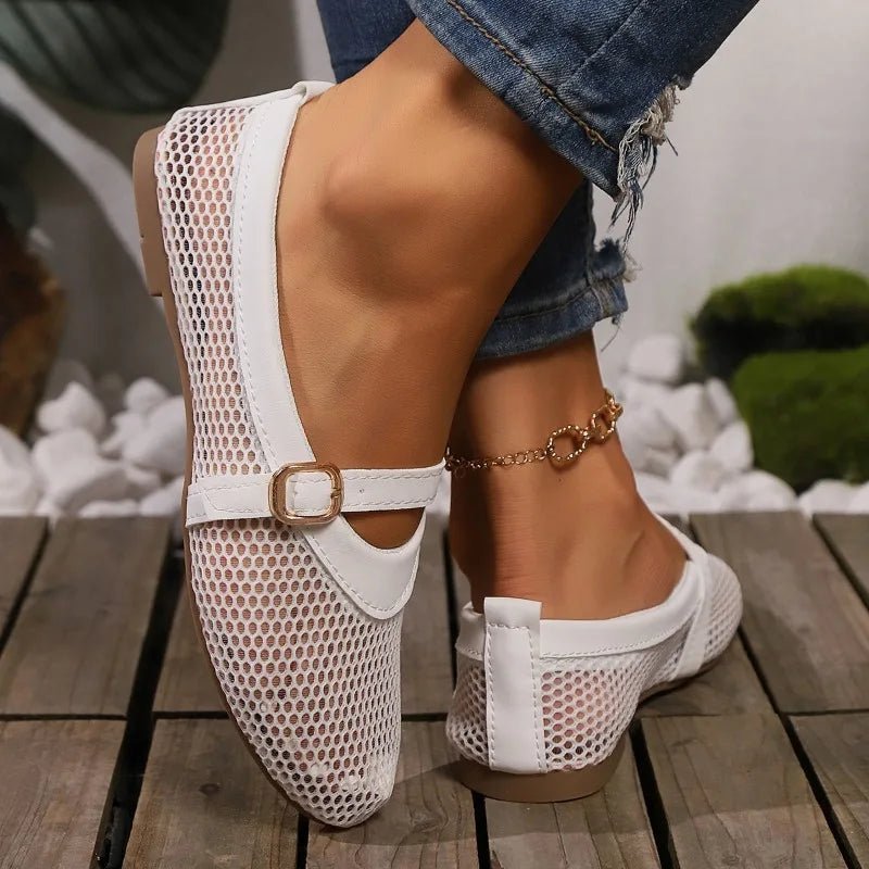 Hermione Mesh Mary Jane Ballet Flats - Women's Fashion Footwear - Image 6