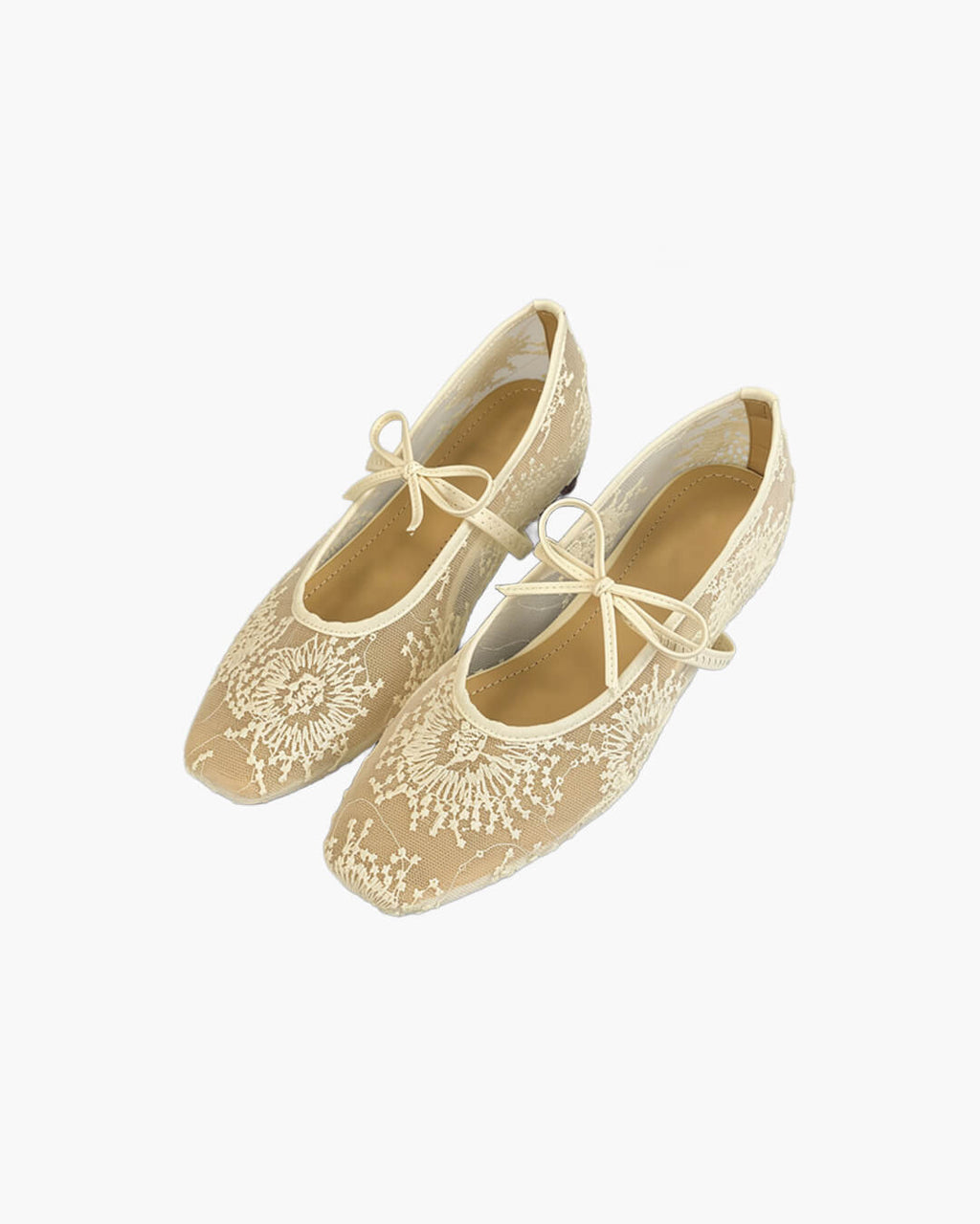 Joan Mesh Ballet Flats for Women - Square Toe Mary Jane Slip-On Flats - Image 2