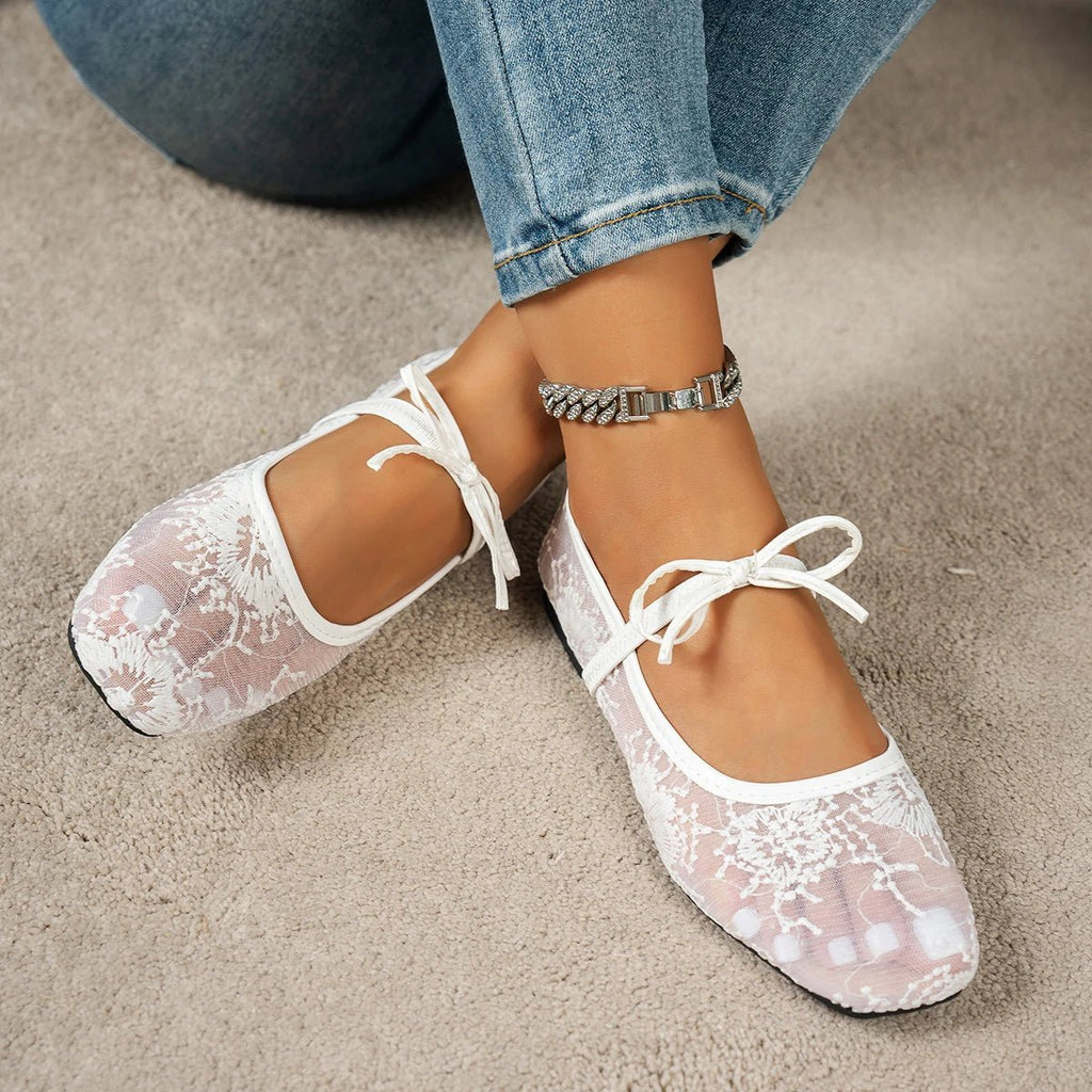 Joan Mesh Ballet Flats for Women - Square Toe Mary Jane Slip-On Flats - Image 7