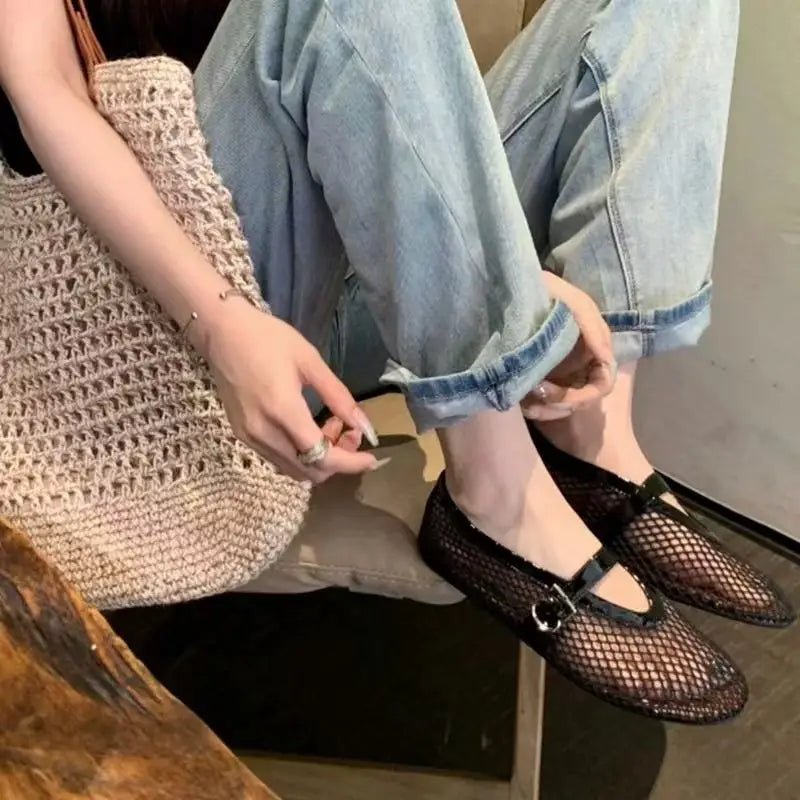 Laurette Buckled Ballet Flat Shoes - Women's Fashion Footwear - Image 7