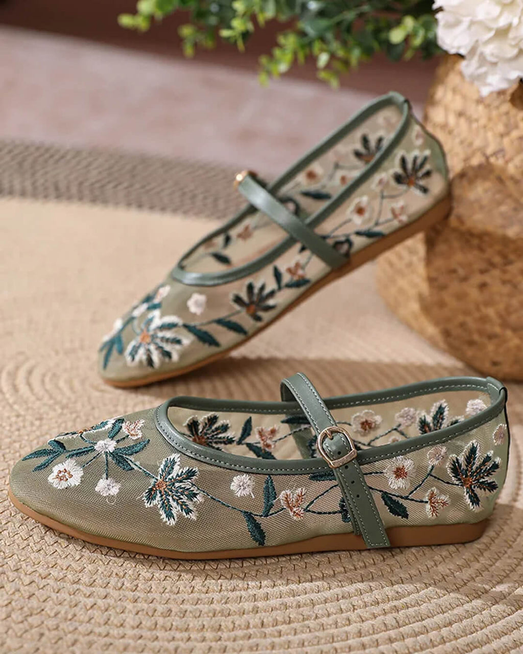Leah Embroidered Ballet Flats - Women's Fashion Footwear - Image 12