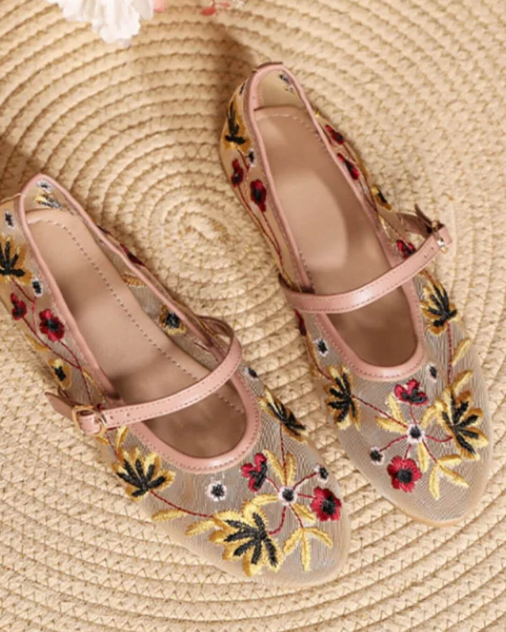 Leah Embroidered Ballet Flats - Women's Fashion Footwear - Image 5
