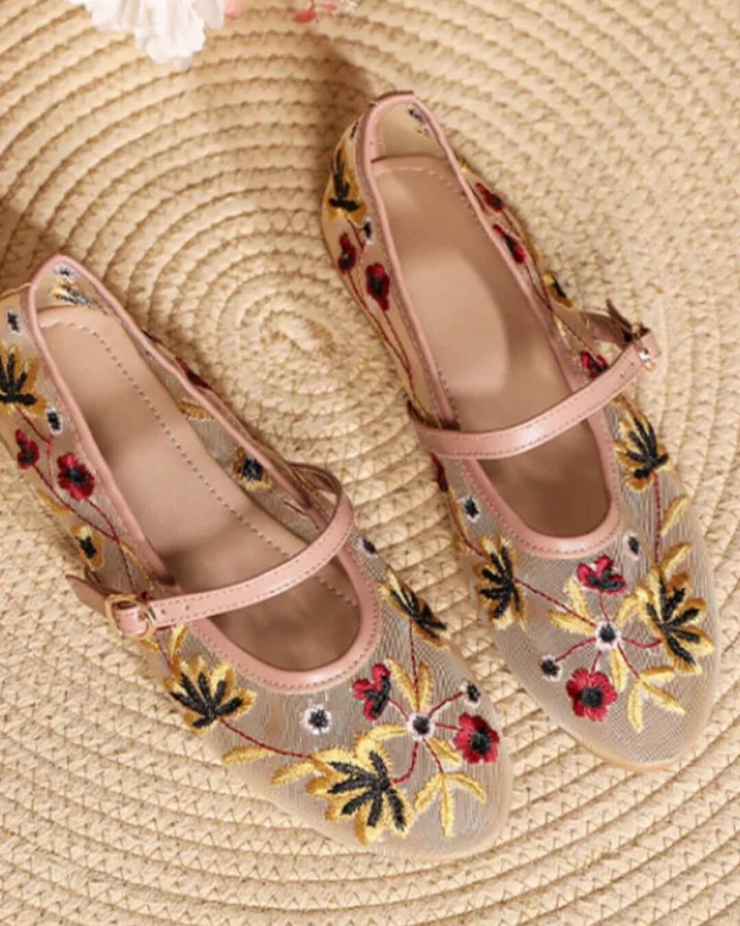 Leah Embroidered Ballet Flats - Women's Fashion Footwear - Image 5